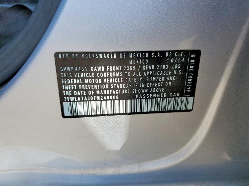 Aukcja sprzedaży 2015 Volkswagen Jetta, vin: 3VWLA7AJ0FM246608, numer aukcji: 55464466