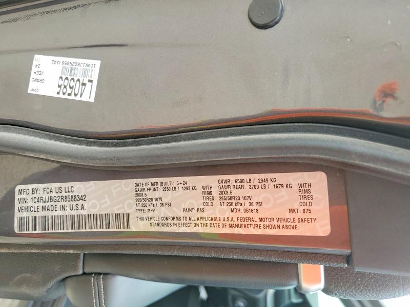 Продажа на аукционе авто 2024 Jeep Grand Cherokee, vin: 1C4RJJBG2R8588342, номер лота: 58405066