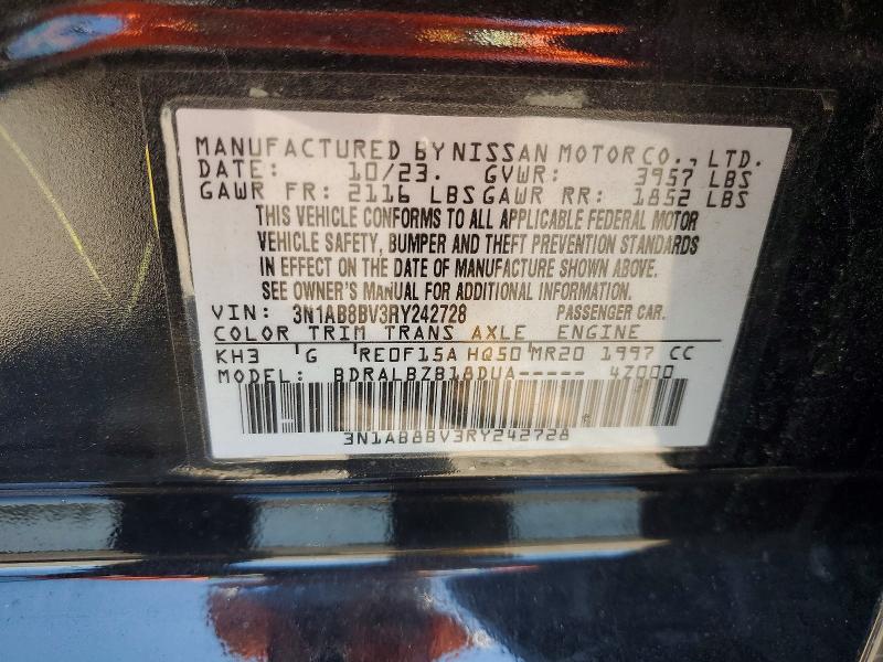 Продаж на аукціоні авто 2024 Nissan Sentra, vin: 3N1AB8BV3RY242728, номер лоту: 57070786