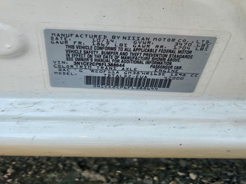 Aukcja sprzedaży 2015 Nissan Versa Note, vin: 3N1CE2CP6FL388644, numer aukcji: 56405576
