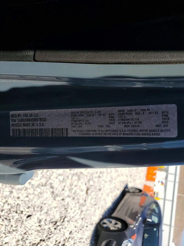 57584836 :رقم المزاد ، 1C4RJXN6XSW578553 vin ، 2025 Jeep Wrangler مزاد بيع