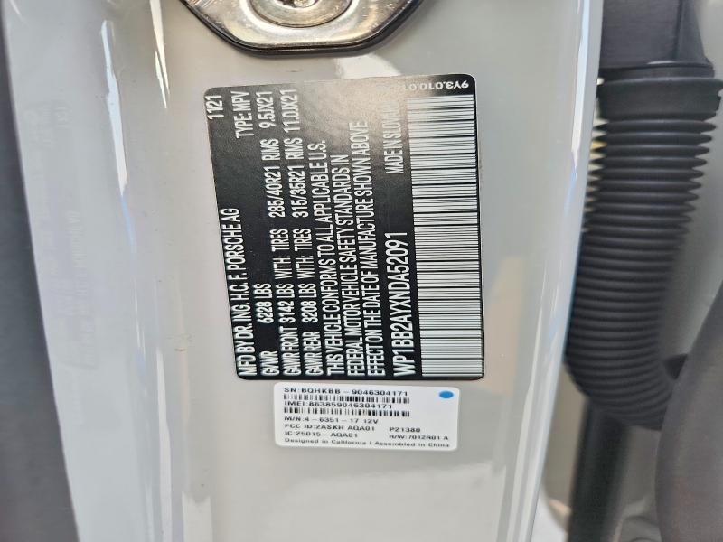 2022 Porsche Cayenne მანქანა იყიდება აუქციონზე, vin: WP1BB2AYXNDA52091, აუქციონის ნომერი: 57962896