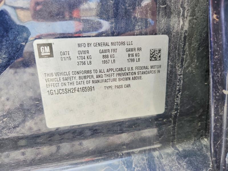 Aukcja sprzedaży 2015 Chevrolet Sonic, vin: 1G1JC5SH2F4165991, numer aukcji: 55731146