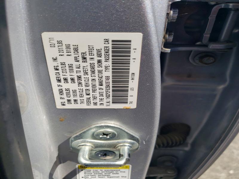 Aukcja sprzedaży 2011 Honda Accord, vin: 1HGCP2F62BA097488, numer aukcji: 56538556