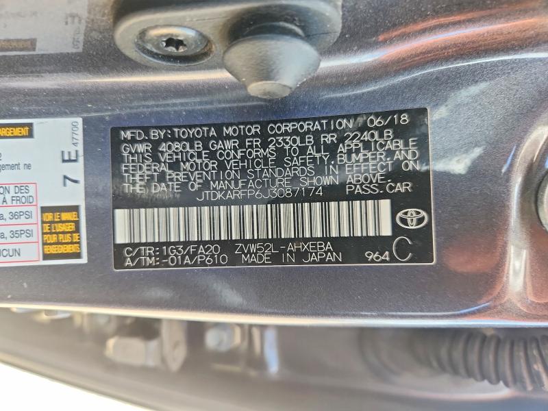 Продаж на аукціоні авто 2018 Toyota Prius Prime, vin: JTDKARFP6J3087174, номер лоту: 55809816