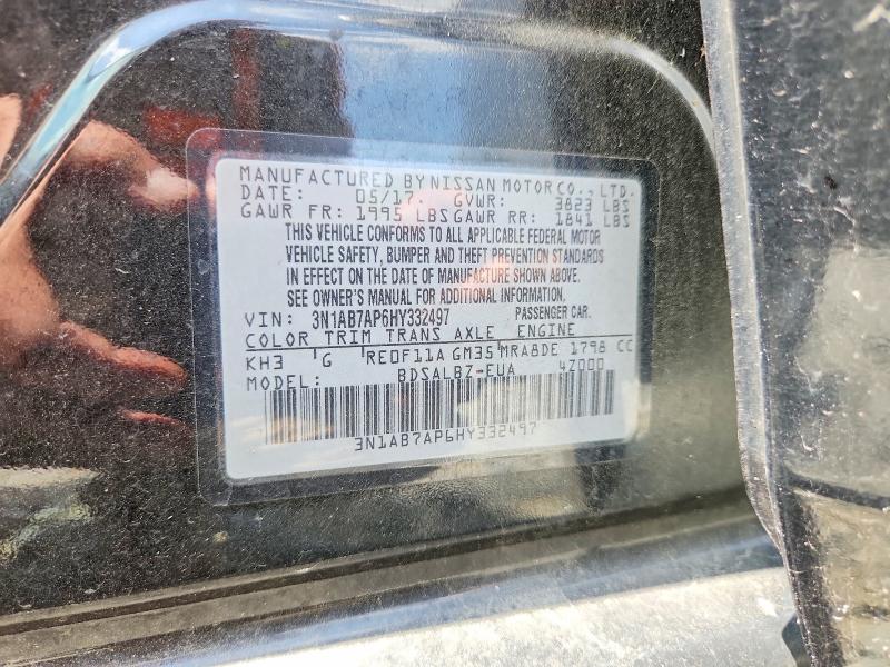 Продажа на аукционе авто 2017 Nissan Sentra, vin: 3N1AB7AP6HY332497, номер лота: 56697976