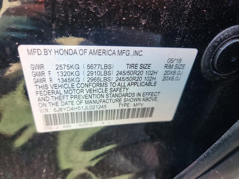 Продаж на аукціоні авто 2018 Acura Mdx, vin: 5J8YD4H51JL021245, номер лоту: 56273276