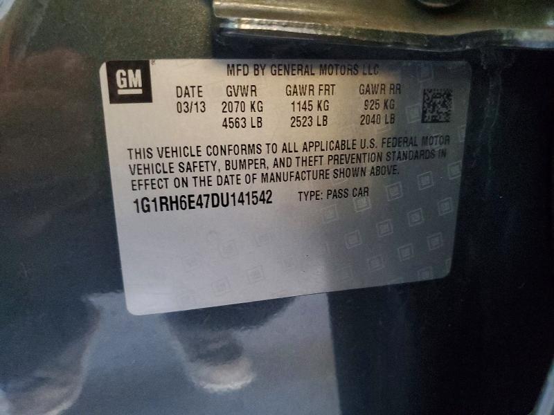 55824236 :رقم المزاد ، 1G1RH6E47DU141542 vin ، 2013 Chevrolet Volt مزاد بيع
