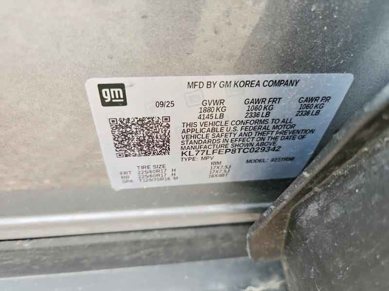 57862306 :رقم المزاد ، KL77LFEP8TC029342 vin ، 2026 Chevrolet Trax مزاد بيع