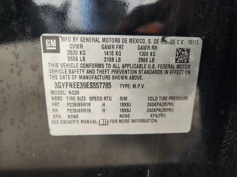 57372096 :رقم المزاد ، 3GYFNEE39ES557785 vin ، 2014 Cadillac Srx مزاد بيع