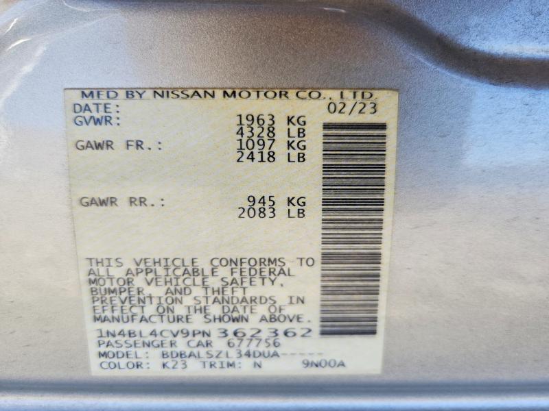 Aukcja sprzedaży 2023 Nissan Altima, vin: 1N4BL4CV9PN362362, numer aukcji: 56033936