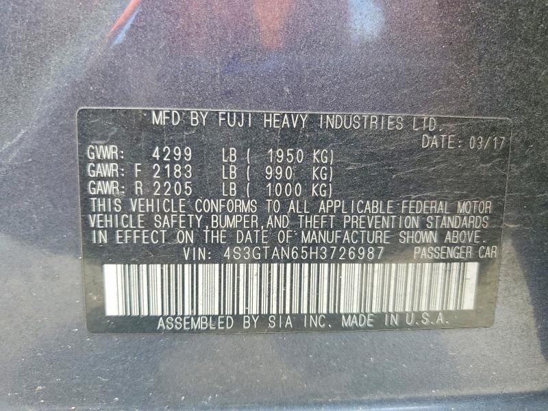 Aukcja sprzedaży 2017 Subaru Impreza, vin: 4S3GTAN65H3726987, numer aukcji: 85976645