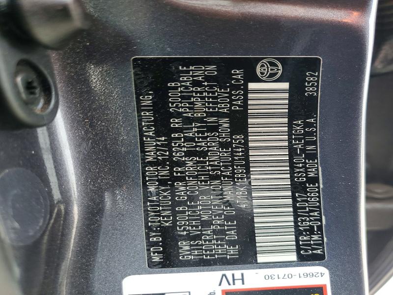 55681716 :رقم المزاد ، 4T1BK1EB9FU144758 vin ، 2015 Toyota Avalon مزاد بيع