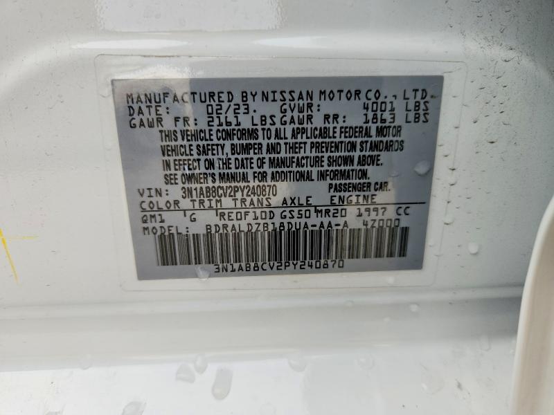 Aukcja sprzedaży 2023 Nissan Sentra, vin: 3N1AB8CV2PY240870, numer aukcji: 58329976