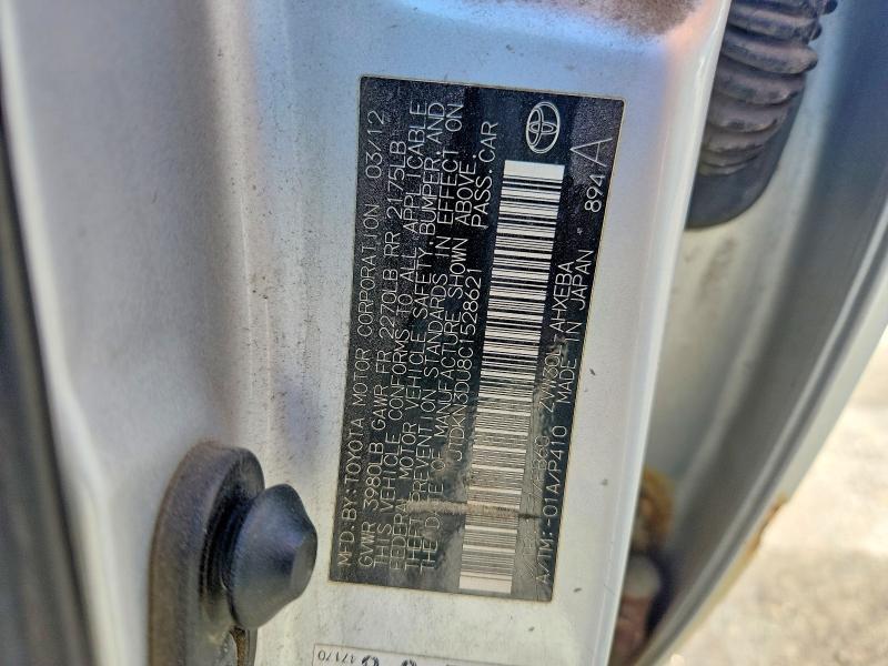 57528596 :رقم المزاد ، JTDKN3DU8C1528621 vin ، 2012 Toyota Prius مزاد بيع