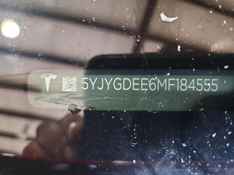 Aukcja sprzedaży 2021 Tesla Model Y, vin: 5YJYGDEE6MF184555, numer aukcji: 58022766