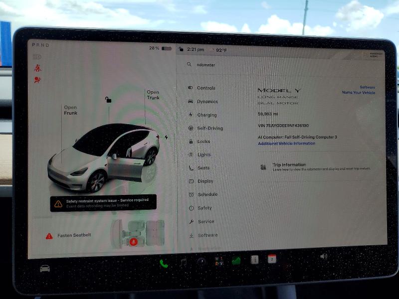 Продаж на аукціоні авто 2022 Tesla Model Y, vin: 7SAYGDEE9NF436190, номер лоту: 55518966