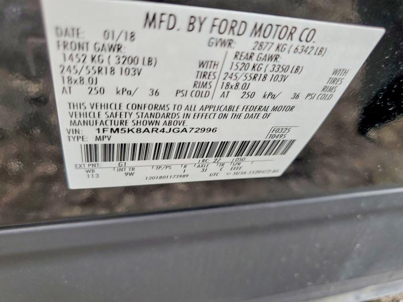Продажа на аукционе авто 2018 Ford Explorer, vin: 1FM5K8AR4JGA72996, номер лота: 57640506