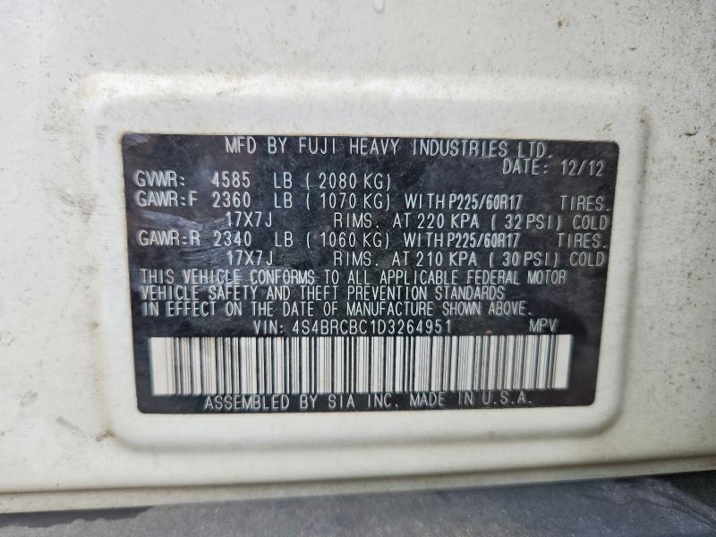 Aukcja sprzedaży 2013 Subaru Outback, vin: 4S4BRCBC1D3264951, numer aukcji: 55814306