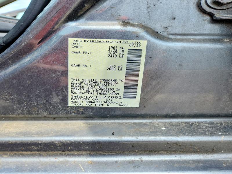 Aukcja sprzedaży 2020 Nissan Altima, vin: 1N4BL4EV2LC127661, numer aukcji: 58146406