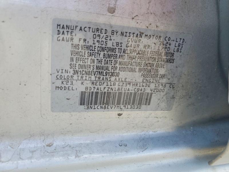 Aukcja sprzedaży 2021 Nissan Versa, vin: 3N1CN8EV7ML913030, numer aukcji: 57739926
