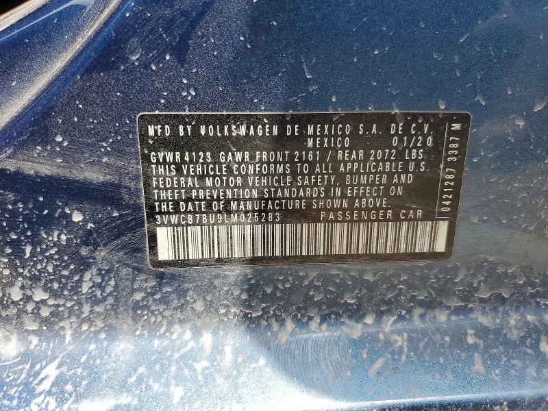 Продаж на аукціоні авто 2020 Volkswagen Jetta, vin: 3VWCB7BU9LM025283, номер лоту: 56838766