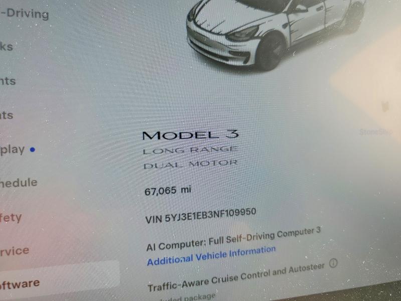 Продаж на аукціоні авто 2022 Tesla Model 3, vin: 5YJ3E1EB3NF109950, номер лоту: 55807376