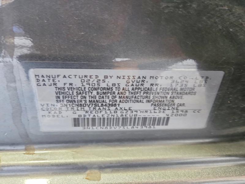 56411656 :رقم المزاد ، 3N1CN8DV7SL843981 vin ، 2025 Nissan Versa مزاد بيع