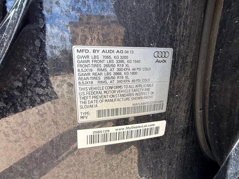 2013 Audi Q7 მანქანა იყიდება აუქციონზე, vin: WA1LMAFE2DD014484, აუქციონის ნომერი: 57392646