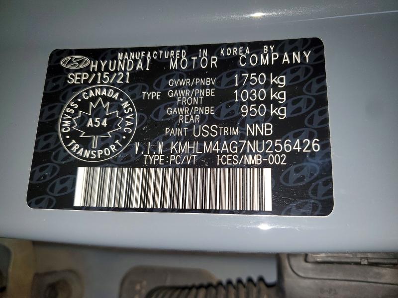 Продажа на аукционе авто 2022 Hyundai Elantra, vin: KMHLM4AG7NU256426, номер лота: 58455006