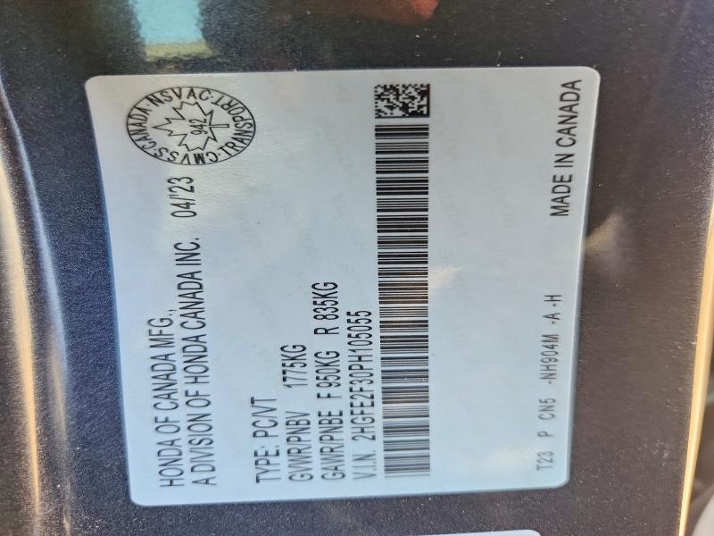 56515566 :رقم المزاد ، 2HGFE2F30PH105055 vin ، 2023 Honda Civic مزاد بيع