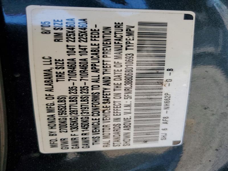 Aukcja sprzedaży 2006 Honda Odyssey, vin: 5FNRL38806B010693, numer aukcji: 55936546