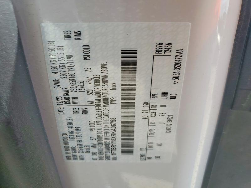 Aukcja sprzedaży 2024 Ford Transit, vin: 1FTBR1Y8XRKA06758, numer aukcji: 57214136