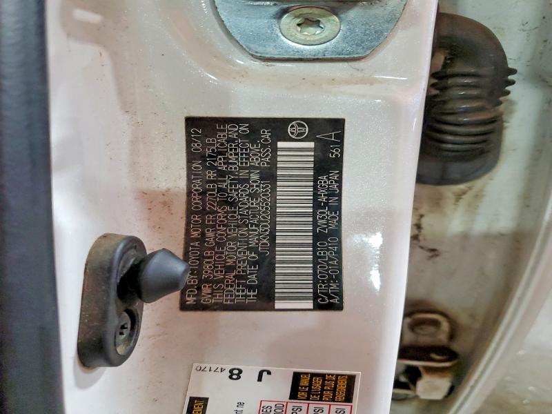 56062196 :رقم المزاد ، JTDKN3DU2C5520331 vin ، 2012 Toyota Prius مزاد بيع