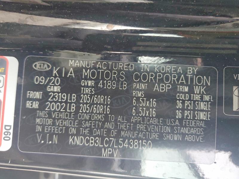 59086166 :رقم المزاد ، KNDCB3LC7L5438150 vin ، 2020 Kia Niro مزاد بيع