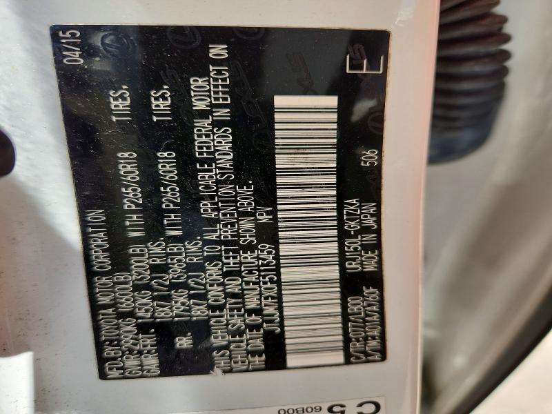 Aukcja sprzedaży 2015 Lexus Gx, vin: JTJJM7FX0F5113459, numer aukcji: 55374426