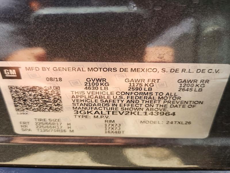 57332126 :رقم المزاد ، 3GKALTEV2KL143964 vin ، 2019 Gmc Terrain مزاد بيع