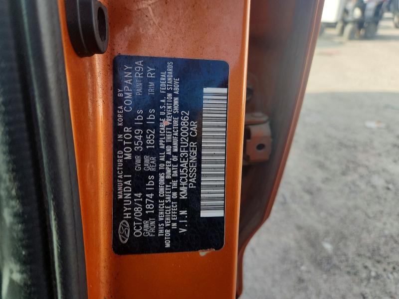Продаж на аукціоні авто 2015 Hyundai Accent, vin: KMHCU5AE3FU200862, номер лоту: 58905986
