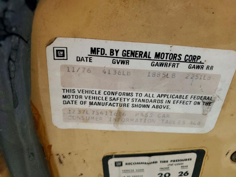 Aukcja sprzedaży 1977 Chevrolet Uk, vin: 1Z37L7S411686, numer aukcji: 56463906