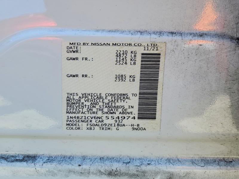 Aukcja sprzedaży 2022 Nissan Leaf, vin: 1N4BZ1CV6NC554974, numer aukcji: 56153446