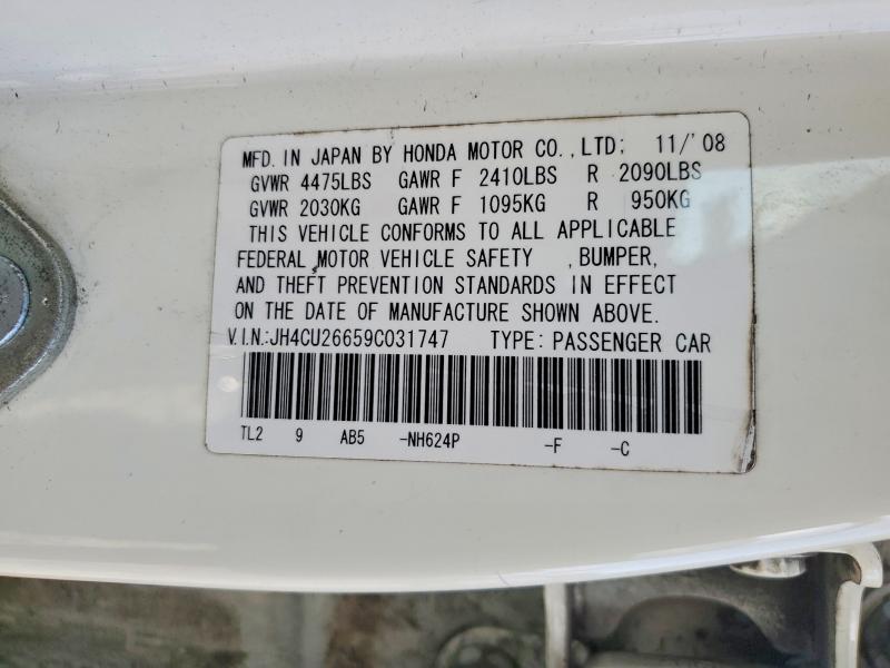56939406 :رقم المزاد ، JH4CU26659C031747 vin ، 2009 Acura Tsx مزاد بيع