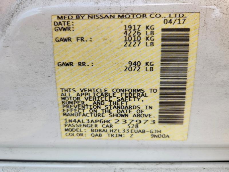 56677686 :رقم المزاد ، 1N4AL3AP6HC237973 vin ، 2017 Nissan Altima مزاد بيع