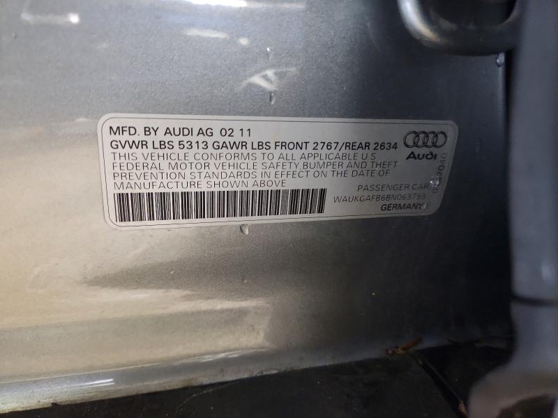 Продажа на аукционе авто 2011 Audi A6, vin: WAUKGAFB6BN063755, номер лота: 56364176
