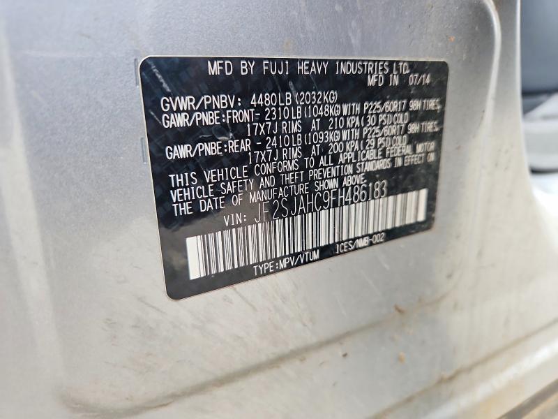 Продаж на аукціоні авто 2015 Subaru Forester, vin: JF2SJAHC9FH486183, номер лоту: 55863056