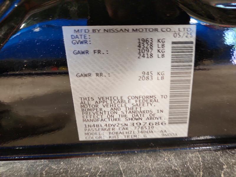 Aukcja sprzedaży 2025 Nissan Altima, vin: 1N4BL4DV2SN397686, numer aukcji: 55840146