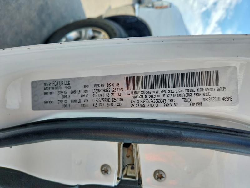 Aukcja sprzedaży 2019 Ram 2500, vin: 3C6UR5DL7KG563643, numer aukcji: 56729996