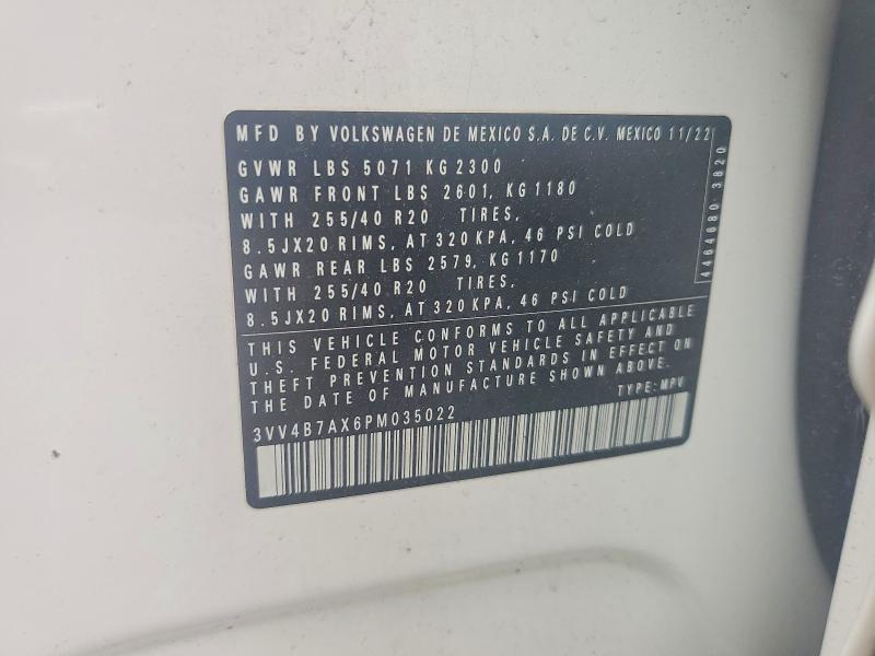 57670236 :رقم المزاد ، 3VV4B7AX6PM035022 vin ، 2023 Volkswagen Tiguan مزاد بيع
