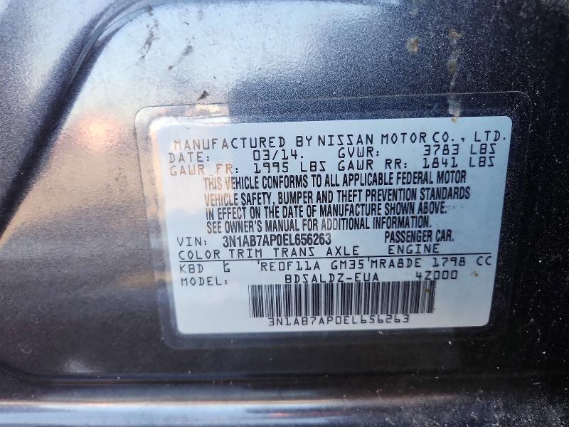Продажа на аукционе авто 2014 Nissan Sentra, vin: 3N1AB7AP0EL656263, номер лота: 58304956