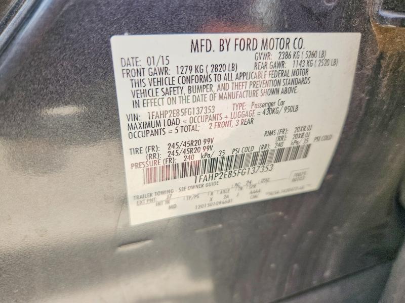 56839806 :رقم المزاد ، 1FAHP2E85FG137353 vin ، 2015 Ford Taurus مزاد بيع