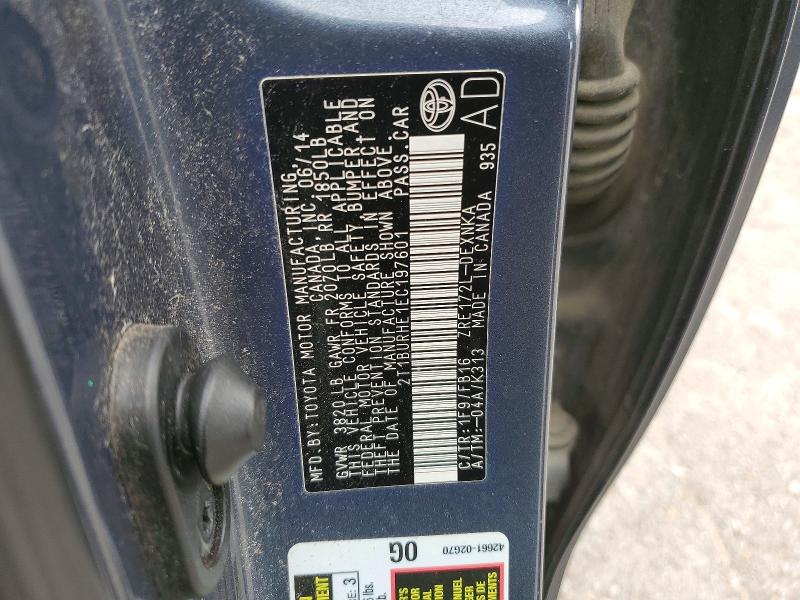 Продажа на аукционе авто 2014 Toyota Corolla, vin: 2T1BURHE1EC197601, номер лота: 58759446